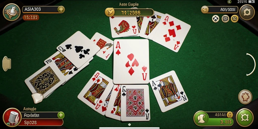 Screenshot menunjukkan gameplay ASIA303 yang seru dalam permainan Gaple.