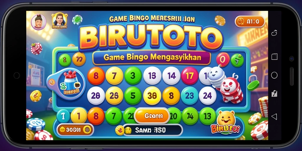Tangkapan layar utama BIRUTOTO menampilkan gameplay Bingo yang seru.
