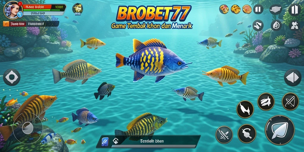 Tampilkan gameplay seru dalam menembak ikan di BROBET77.