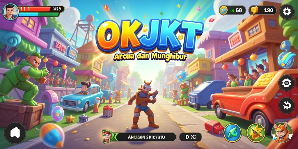 Tampilan gameplay seru dan penuh warna dari OKJKT.