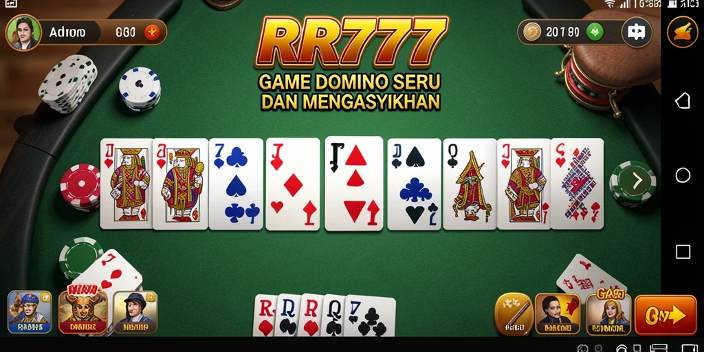Tampilan screenshot utama gameplay Domino RR777 yang seru dan menantang.