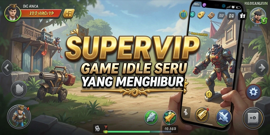 Tangkapan layar SUPERVIP menampilkan gameplay Idle yang menarik.